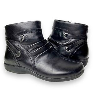 Walking Cradles Zuri Leather Boots 6WW 6 double wide black ankle booties neutral